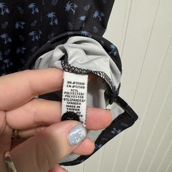 Straight Down Performance Golf Polo Tropical Palm Trees Pineapple Mens Large - Picture 5 of 6